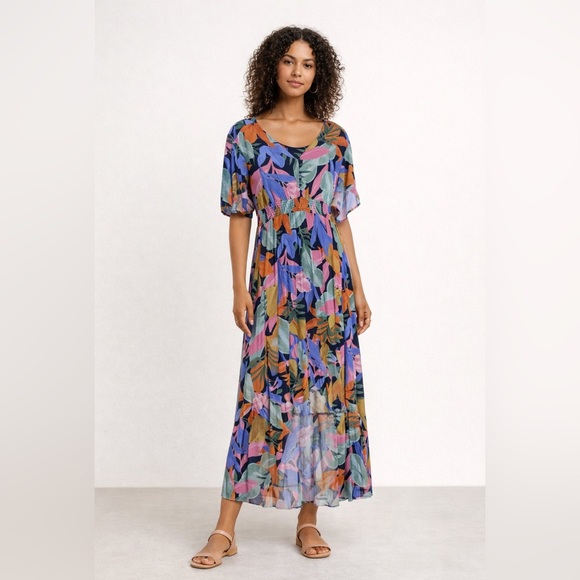 Anthropologie Dresses & Skirts - Anthropologie‎ Abel the Label Dress Womens Size M Santa Cruz Smocked Hi Low